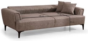 Sofá-cama 3 Lugares Hamlet – Castanho Claro – 230 cm x 95 cm x 77 cm