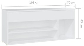 Banco sapateira 105x30x45 cm derivados de madeira branco