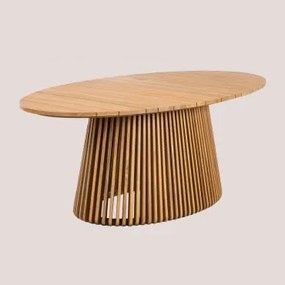 Mesa De Jardim Oval 200x110 Cm Em Madeira De Acácia Mura Castanho Acácia Rústico - Sklum