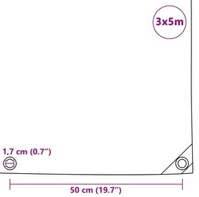 Lona 650 g/m² 3x5 m preto