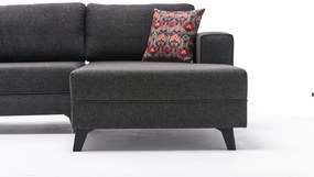 Sofá-Cama de Canto Efsun – Antracite – 300 x 78 x 202 cm