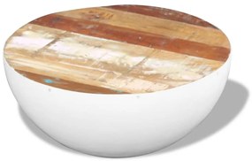 Mesa centro formato tigela 60x60x30 cm madeira reciclada maciça