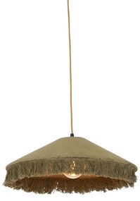 Candeeiro de suspensão retro verde veludo com franjas - Frills Art Deco,Oriental