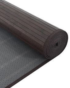 Tapete retangular 60x100 cm bambu castanho-escuro