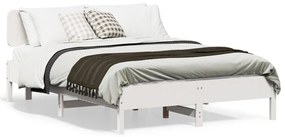 vidaXL Cama sem colchão 120x200 cm madeira de pinho maciça branco