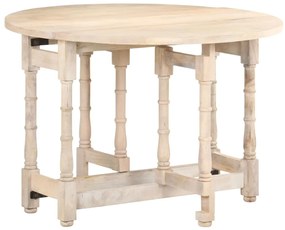 Mesa de jantar redonda 110x76 cm madeira de mangueira maciça