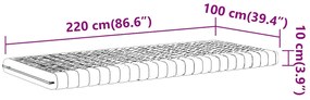 Colchão de espuma 100x220 cm 7 zonas dureza 20 ILD branco