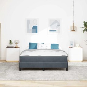 Cama box spring com colchão Cinza Escuro 160 x 200 cm Veludo