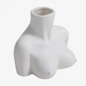 Vaso de Cerâmica Aleska Branco - Sklum