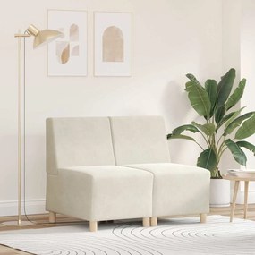 Cadeiras de Sofá 2 pcs Creme 55 x 74 x 82 cm Veludo