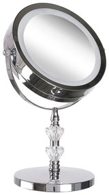 Espelho de maquilhagem LED prateado ø 20 cm LAON Beliani