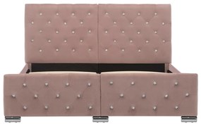 Estrutura de cama 140x200 cm veludo rosa