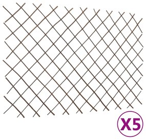 vidaXL Cercas em treliça salgueiro 5 pcs 180x120 cm