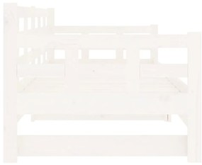 Estrutura sofá-cama de puxar 2x(80x200) cm pinho maciço branco
