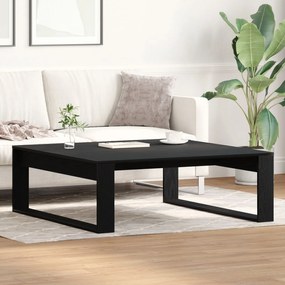 Mesa de Centro vidaXL Preta Carvalho 100x100x35 cm Madeira engenheirad