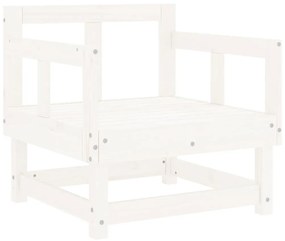 Cadeiras de jardim c/ almofadões 2 pcs pinho maciço branco