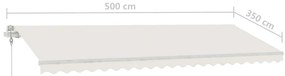 Toldo automático independente 500x350 cm cor creme