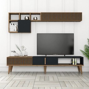 Móvel TV Milan – Nogueira e Antracite – 180x40x35 cm