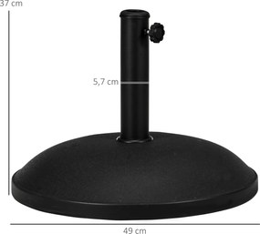 Base Redonda para Chapéu de Sol (NÃO INCLUIDO), 25 kg Suporte de Cimento para Postes Ø33 mm Ø38 mm, Ø48 mm Preto
