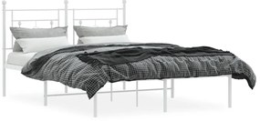 Estrutura de cama com cabeceira 140x190 cm metal branco