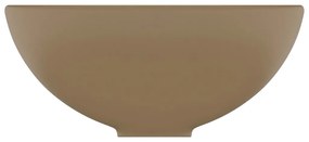 Lavatório WC luxuoso redondo 32,5x14cm cerâmica creme mate