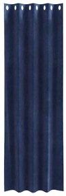 Cortinas Blackout vidaXL com Ilhós 2 pcs Veludo Azul Escuro