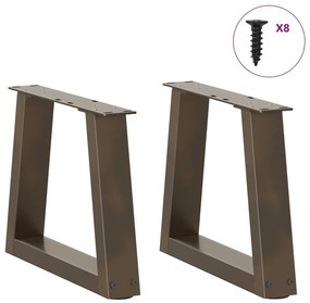 Pés para mesa de centro em formato de V, 2 peças, aço natural, 30x(30-