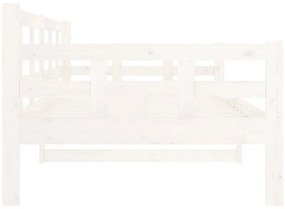 Sofá-cama 90x190 cm madeira de pinho maciça branco