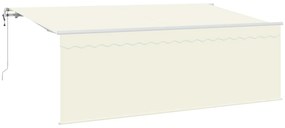 vidaXL Toldo Retrátil Creme 400 x 200 cm Poliéster e Alumínio
