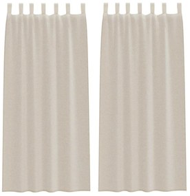 Cortinas com cortinas 2 pcs Areia 140 x 245 cm Poliéster