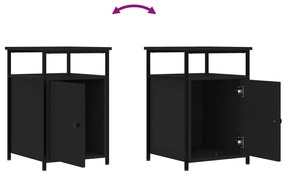 Mesas de cabeceira 2 pcs 40x42x60 cm derivados de madeira preto