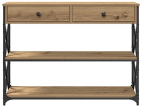 Mesa de Console vidaXL Carvalho Artesanal 100x28x75 cm Madeira Engenhe