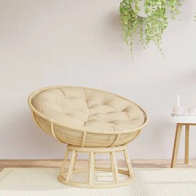 vidaXL Almofadão redondo Ø 100 x11 cm tecido oxford bege