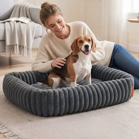 Cama para cães 91 x 68 x 20 cm, ortopédica e lavável cinzento-chumbo
