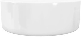 Lavatório redondo branco cerâmica 40x15 cm