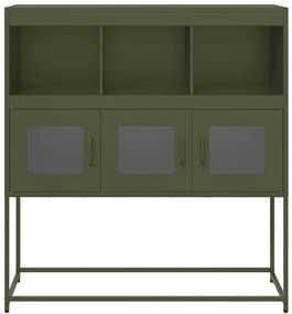 Aparador 100,5x39x107 cm aço laminado a frio verde-azeitona