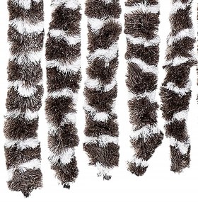 Cortina anti-insetos 100x230 cm chenille castanho e branco