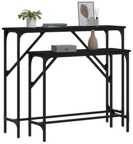 Mesas consola 2 pcs derivados de madeira preto