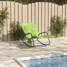 vidaXL Espreguiçadeira aço e textilene verde