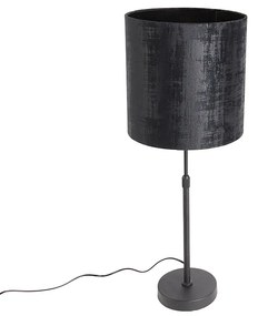 CAndeeiro de mesa preto abajur veludo preto 25cm ajustável - PARTE Moderno