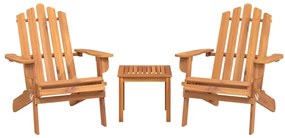 3 pcs conjunto lounge de jardim Adirondack acácia maciça