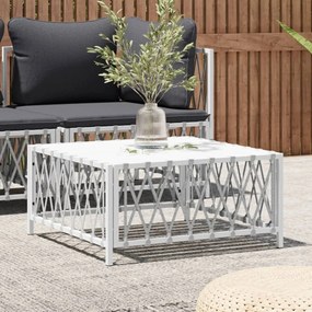 vidaXL Mesa de jardim 70x70x34 cm tecido branco