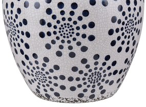 Vaso branco e azul marinho 19 cm MILETOS Beliani