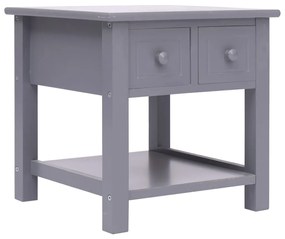 vidaXL Mesa de apoio 40x40x40 cm madeira de paulownia cinzento