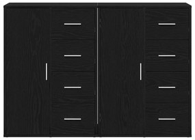 Buffets 2 pcs Carvalho Preto 60x31x84 cm Madeira Engenharia