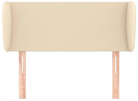 Cabeceira de cama c/ abas tecido 93x23x78/88 cm creme