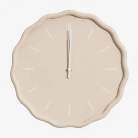 Relógio De Parede Ø35 Cm Em Mdf Tovarx Beige Creme - Sklum