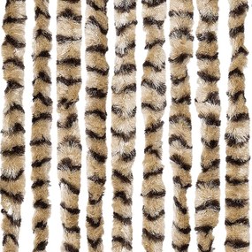 Cortina anti-insetos 90x200 cm chenille bege e castanho
