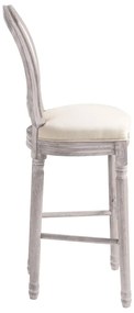 Bancos de bar 2 pcs linho branco