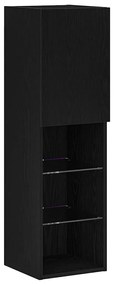 Armário para TV LED vidaXL Carvalho Preto 30.5x30x102 cm Madeira Engen